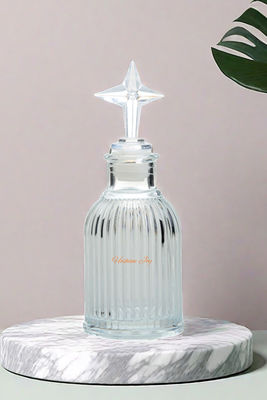 Airtight Small Glass Diffuser Bottles 85ML With Fancy Cap LFGB