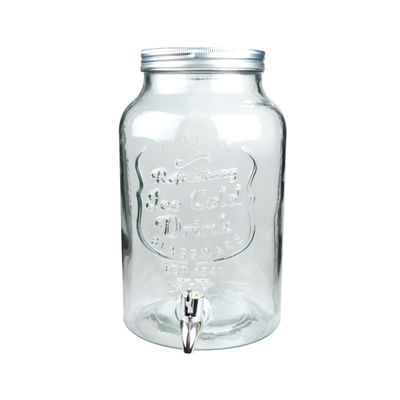 Versatile Glass Beverage Container Clear Glass Cold Drink Dispenser 5.7L