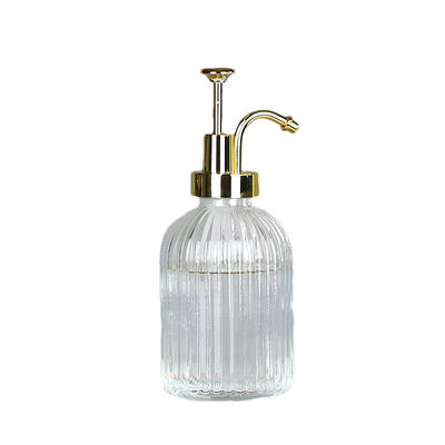 16 oz Transparent Glass Soap Dispenser Bottles Features Durable Reusable