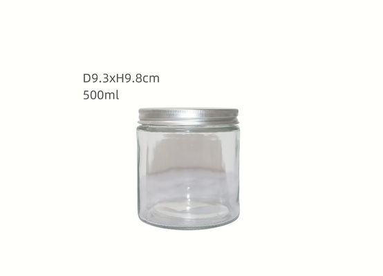 500ml Clear Empty Glass Jars with Airtight Lids for Food Storage Kitchen Wide Mouth