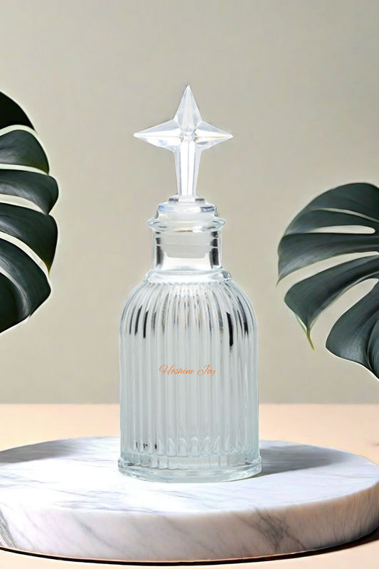 Airtight Small Glass Diffuser Bottles 85ML With Fancy Cap LFGB