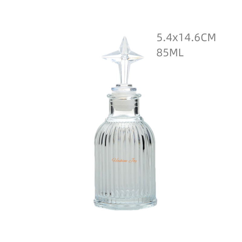 Airtight Small Glass Diffuser Bottles 85ML With Fancy Cap LFGB
