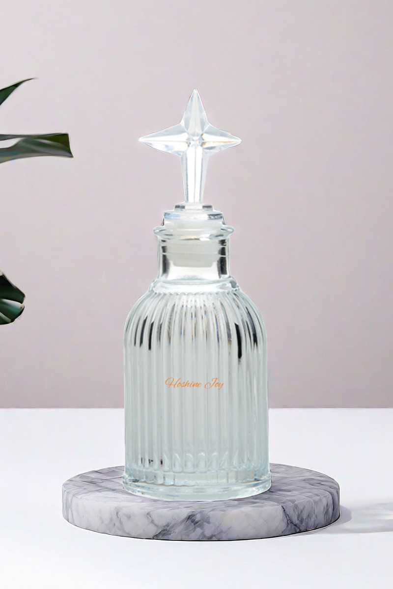 Airtight Small Glass Diffuser Bottles 85ML With Fancy Cap LFGB