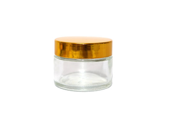 স্ক্রু ক্যাপ সহ 30ML ক্লিয়ার গ্লাস ক্রিম জার মেকআপ ধারক