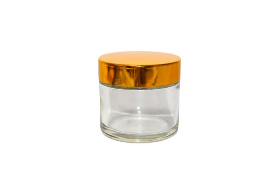 স্ক্রু ক্যাপ 60ML স্বচ্ছ গ্লাস কসমেটিক জার টেকসই